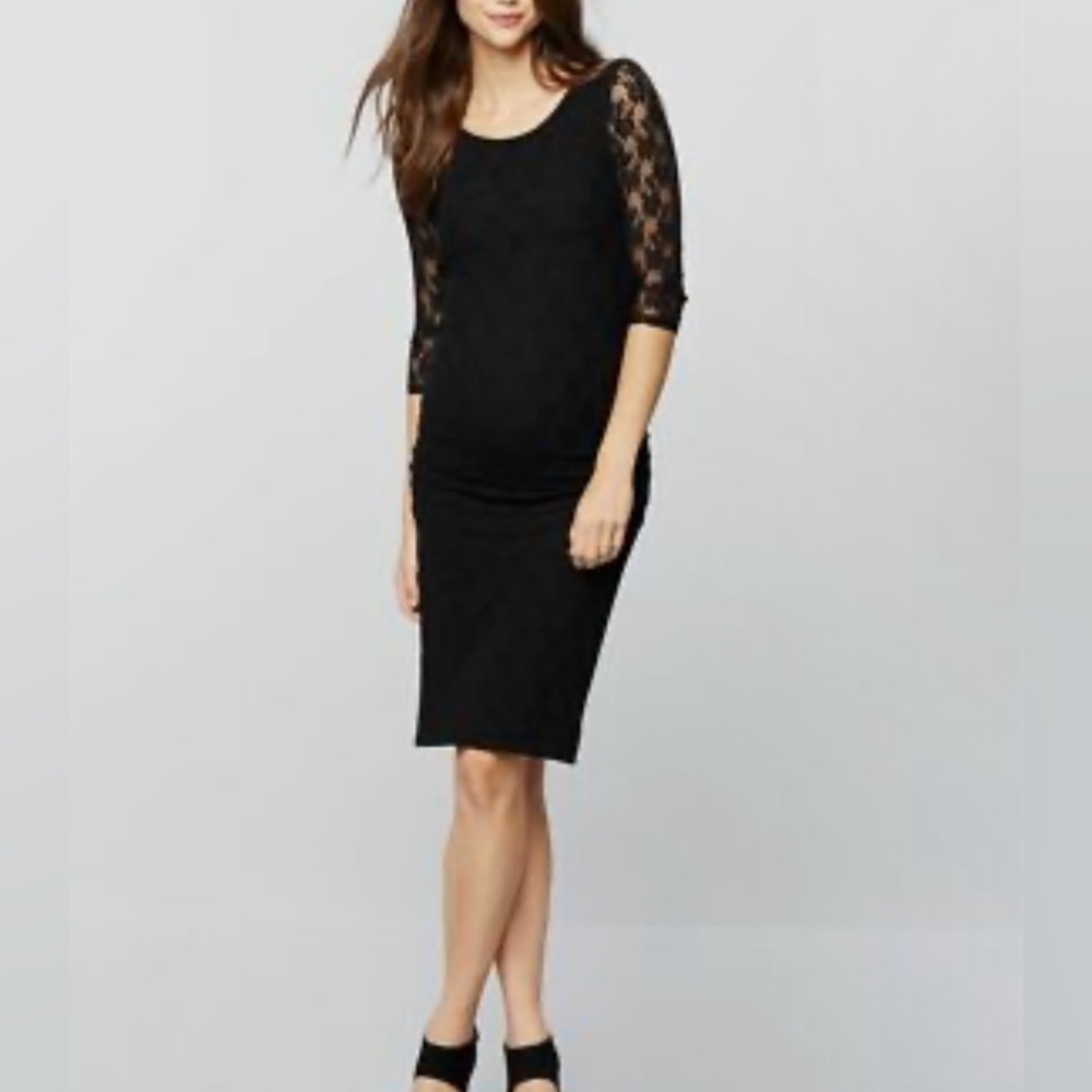 Isabella Oliver Maternity for A Pea in the Pod Hudson Black Lace Dress Size 4